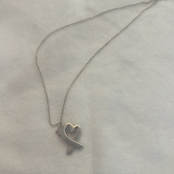 Tiffany & Co Paloma Picasso Loving Heart Pendent Silver Necklace - Picture 2 of 3